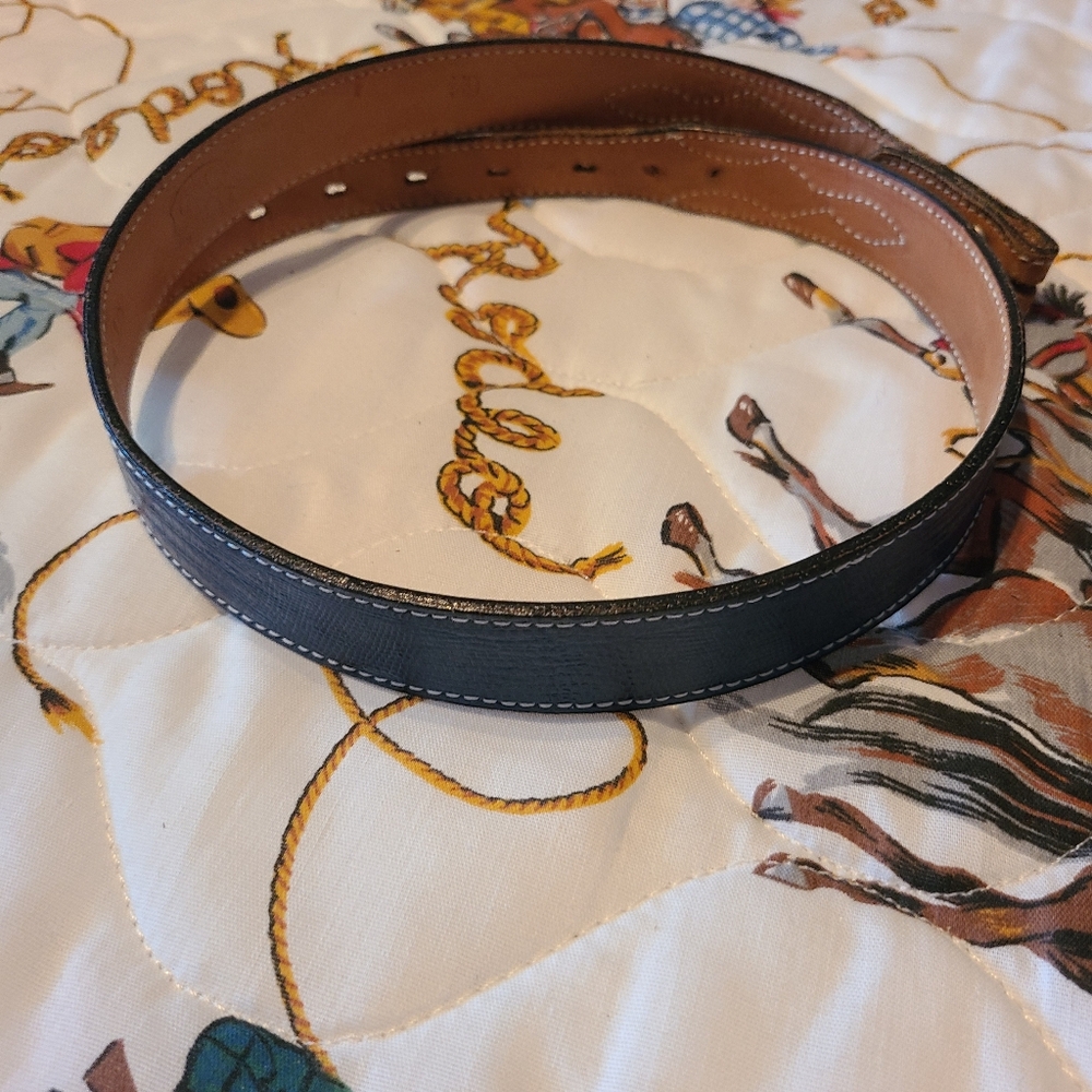 Womens 80s Leather Western Belt - Picture 3 of 5
